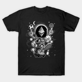 Astronaut Skate Ethereum ETH Coin To The Moon Crypto Token Cryptocurrency Blockchain Wallet Birthday Gift For Men Women Kids T-Shirt